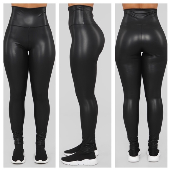💟🆕 MANDY ➖High Waisted Faux Leather Leggings - Picture 4 of 4